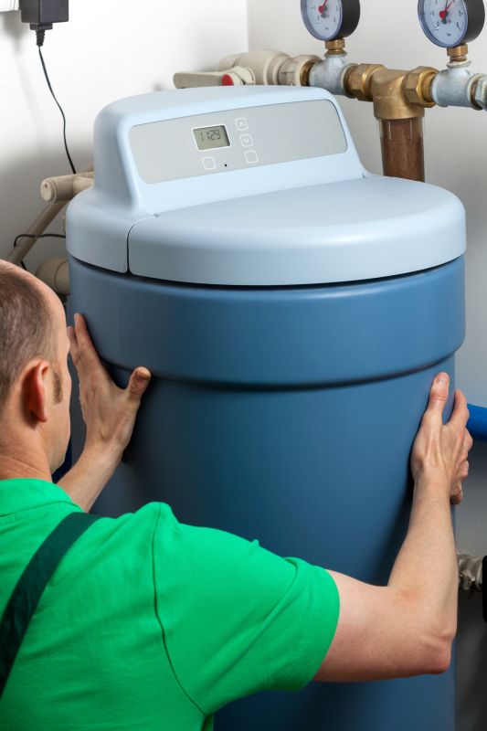 Water Softener System in a Utility Room